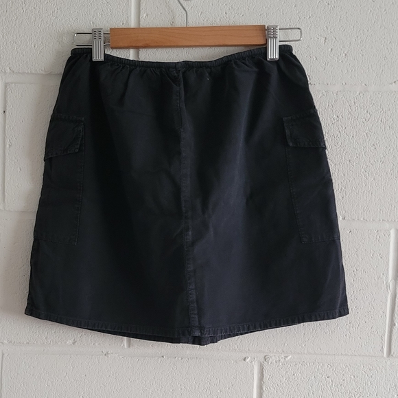 Au Coton Drawstring Black Skirt w/ Side Pockets - Picture 8 of 8